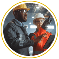 gold-circle-border-lady-pointing